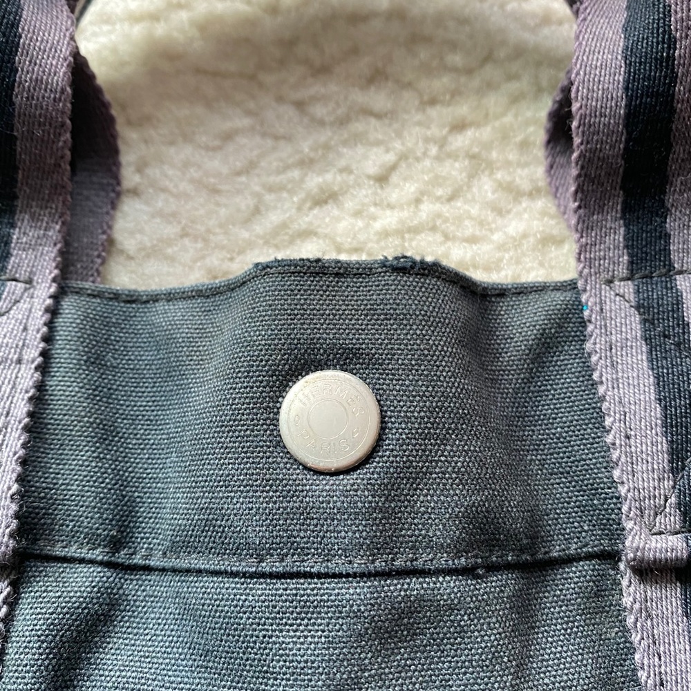 Auth Hermès fourre-tout black and grey - Picture 4 of 8